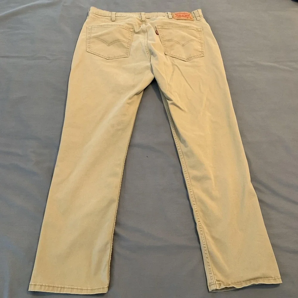 Levis 511 Jeans‎ Mens 38x30 Beige Light Wash Slim Straight Stretch Denim Pants